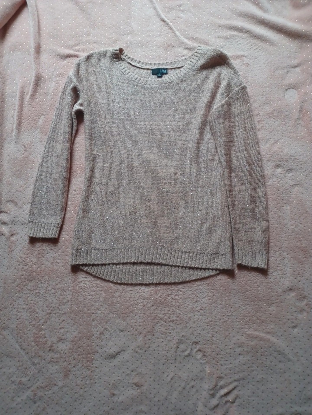 a.n.a Glitter Crewneck Sweater - Light Blush Pink